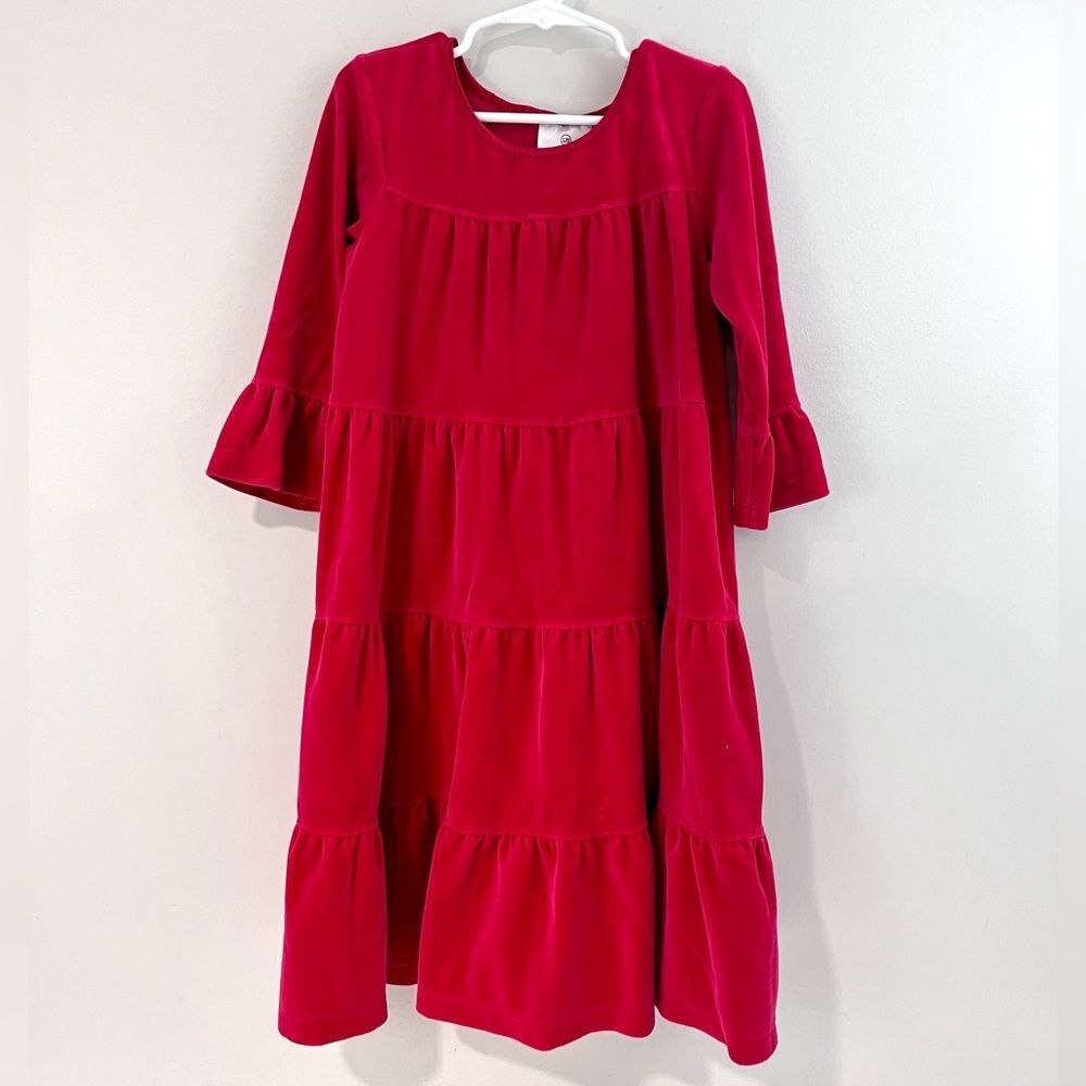 Hanna Andersson Love 2 Twirl Velour Dress Girls 6-7